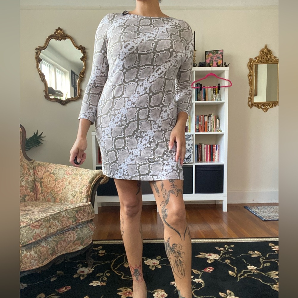 Vince Camuto Snake Print Jersey Shift Dress